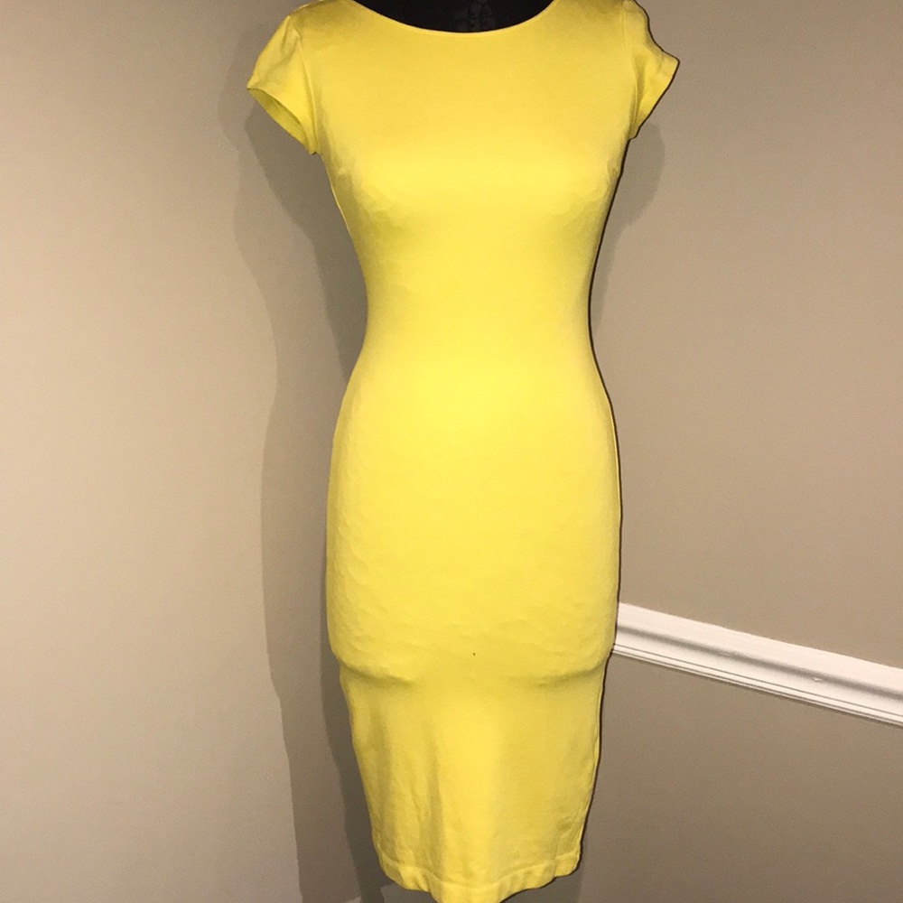 Zara yellow spandex dress